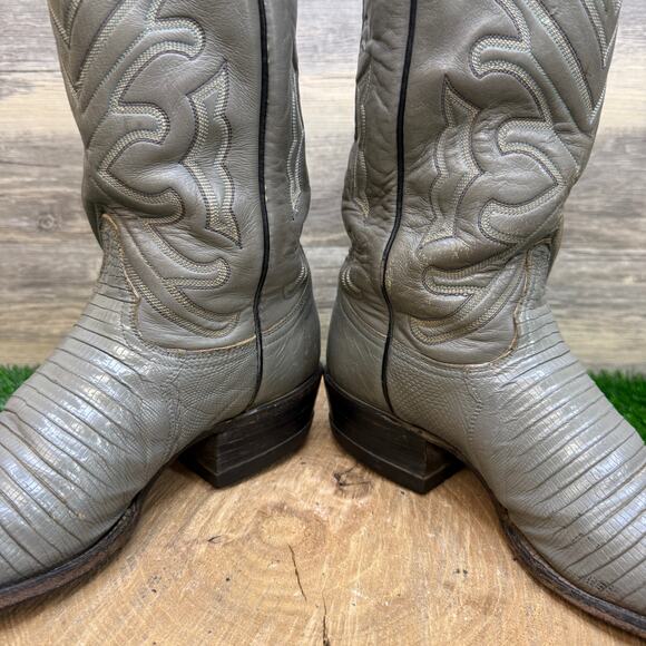 Tony Lama Men - Size 7.5D - Vintage Gray Lizard Cowboy Boots Style 8117 main image 5